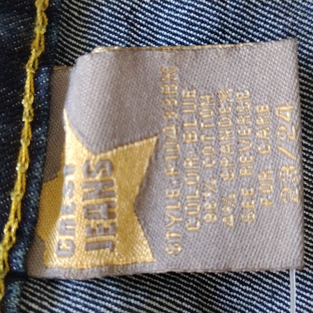Crest Jeans Plus With Golden Back Embroidery Pockets. Size 23/24 Plus Stretch - Picture 9 of 13